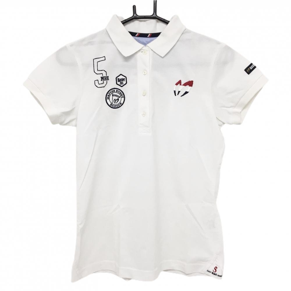 マスターバニー 半袖ポロシャツ 白 ロゴ刺しゅう 襟・前立て・サイド汚れ レディース 1(M) ゴルフウェア MASTER BUNNY EDITION