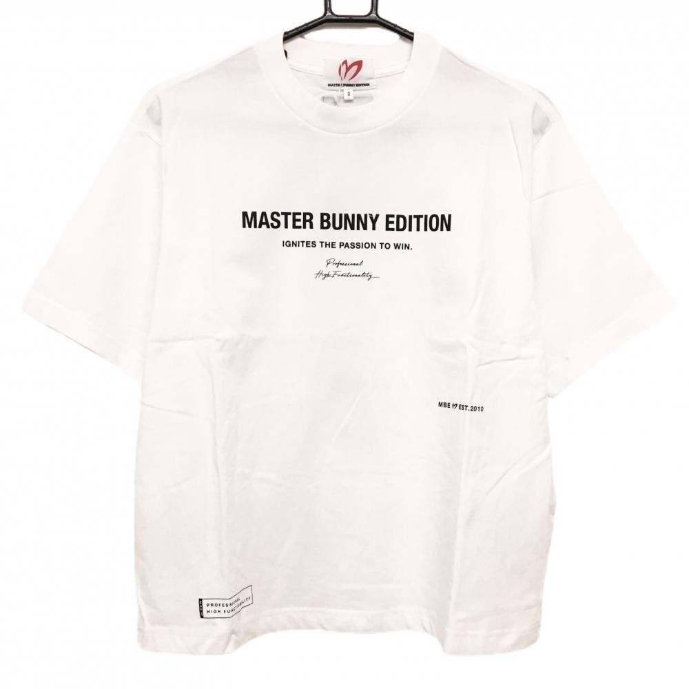 【新品】マスターバニー Tシャツ 白×黒 ロゴプリント  レディース 0(S) ゴルフウェア 2024年モデル MASTER BUNNY EDITION