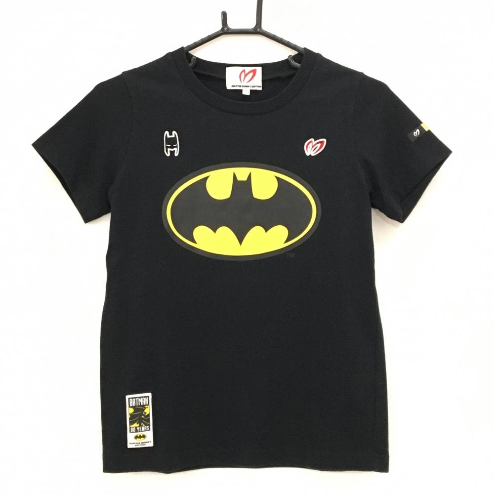 【美品】マスターバニー×バットマン Tシャツ 黒×イエロー BATMAN コラボ  レディース 0(S) ゴルフウェア MASTER BUNNY EDITION