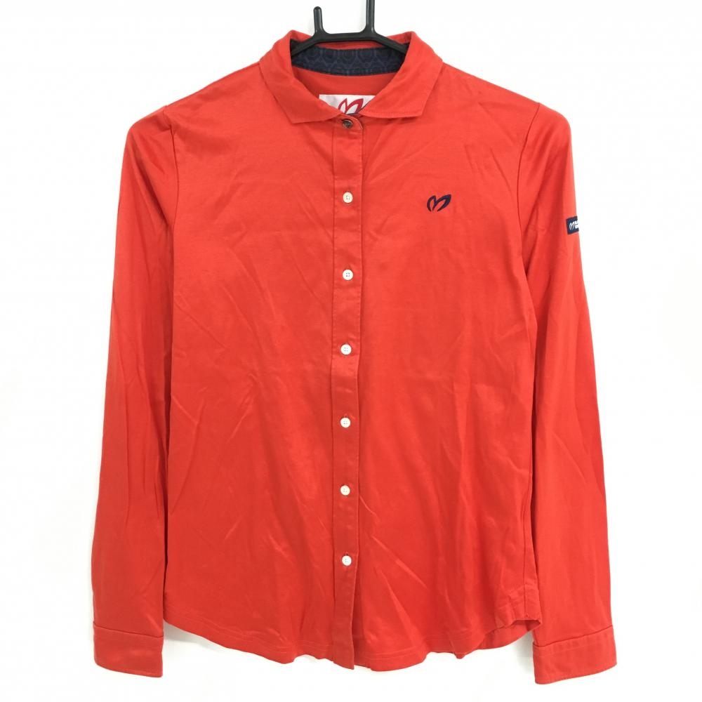 マスターバニー 長袖シャツ レッド シンプル コットン100％ レディース 1(M) ゴルフウェア MASTER BUNNY EDITION