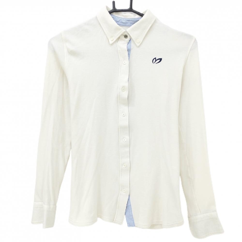 マスターバニー 長袖シャツ 白 微起毛素材 ボタンダウン レディース 0(S) ゴルフウェア MASTER BUNNY EDITION