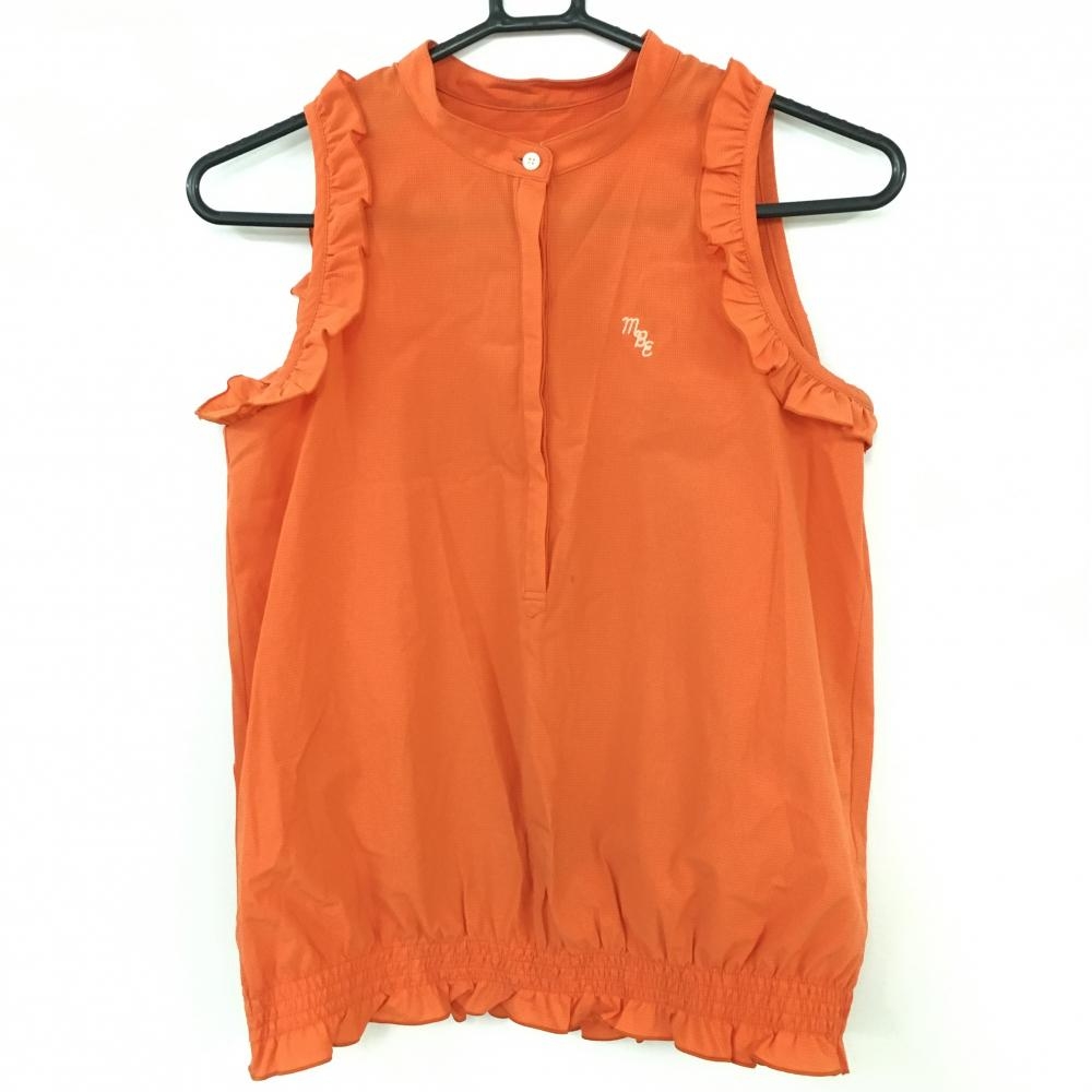マスターバニー ノースリーブシャツ オレンジ 袖フリル 裾リブ レディース 0(S) ゴルフウェア MASTER BUNNY EDITION 画像