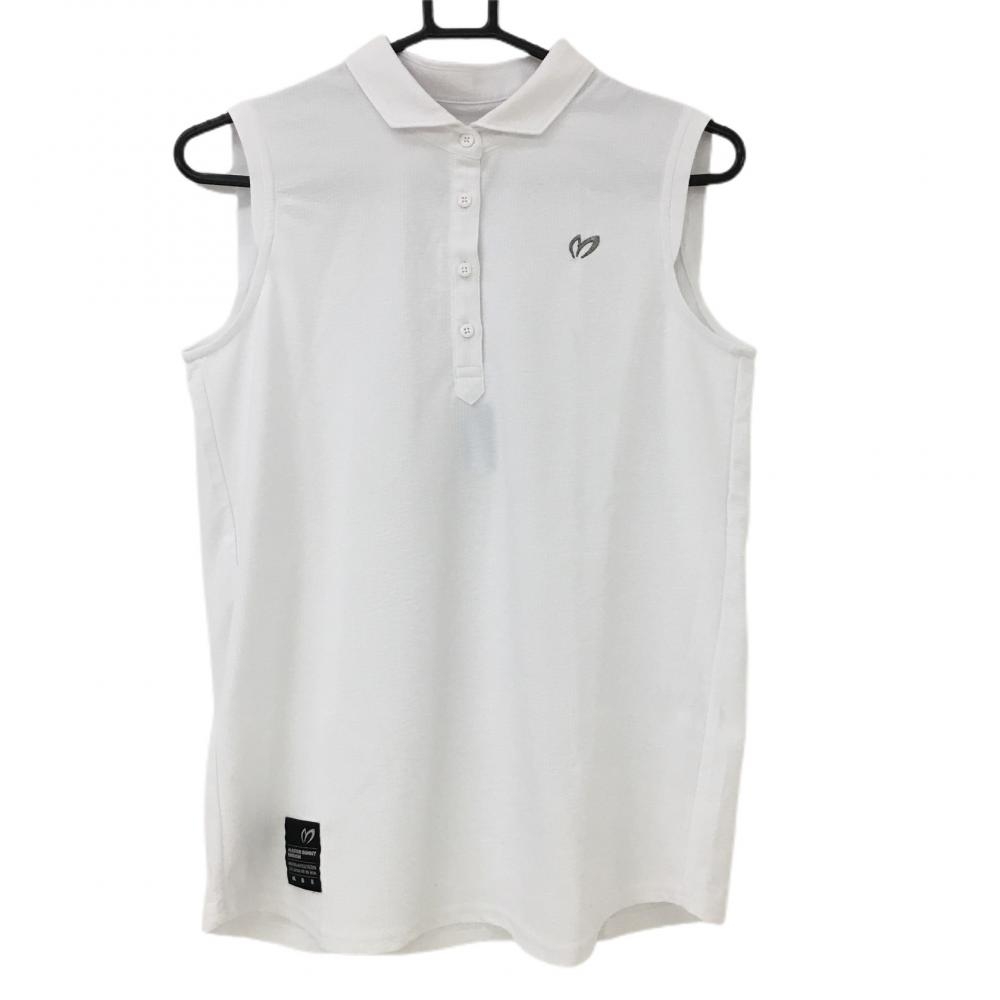 【新品】マスターバニー ノースリーブポロシャツ 白 サッカー生地  レディース 1(M) ゴルフウェア 2022年モデル MASTER BUNNY EDITION