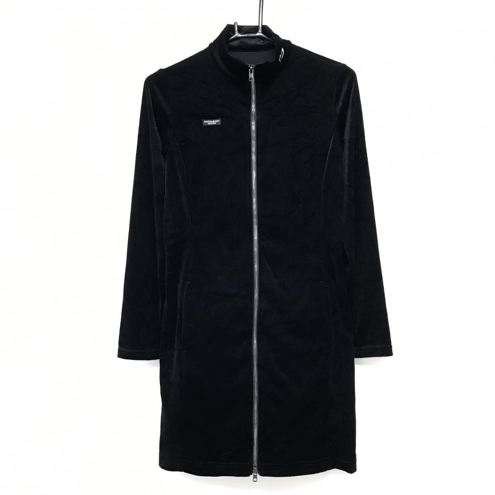 【美品】マスターバニー ハイネックワンピース 黒 ベロア フルジップ レディース 1(M) ゴルフウェア MASTER BUNNY EDITION