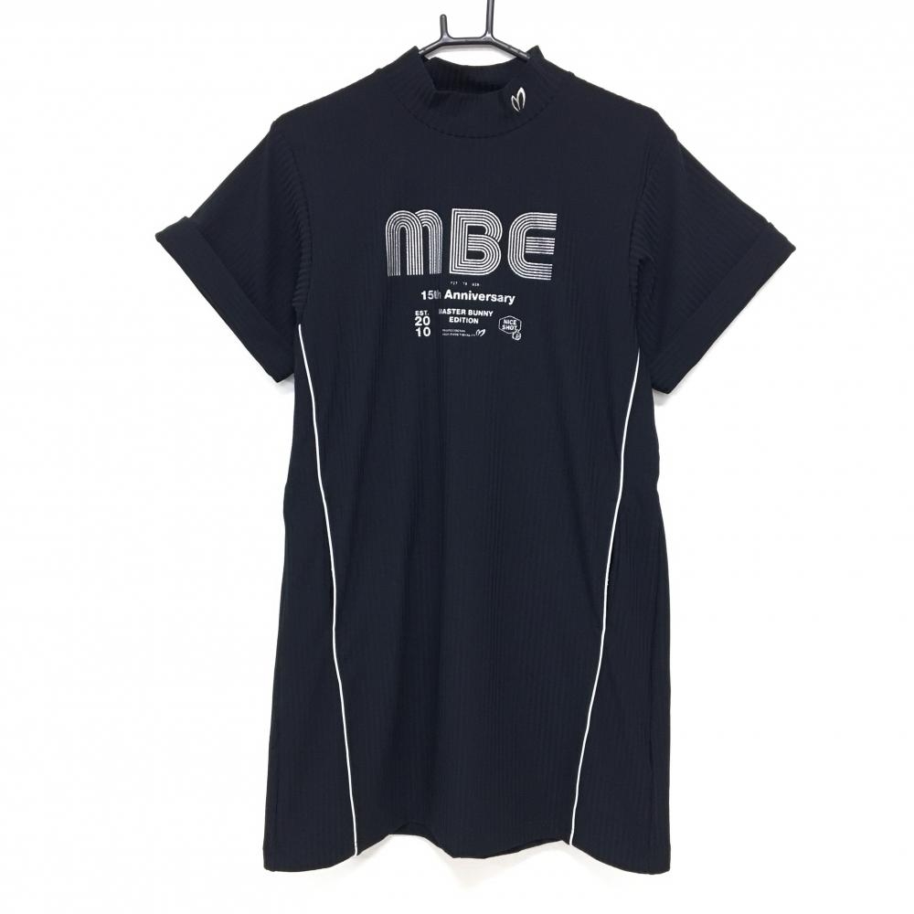 【超美品】マスターバニー 半袖ハイネックワンピース 黒×シルバー  レディース 1(M) ゴルフウェア 2025年モデル MASTER BUNNY EDITION