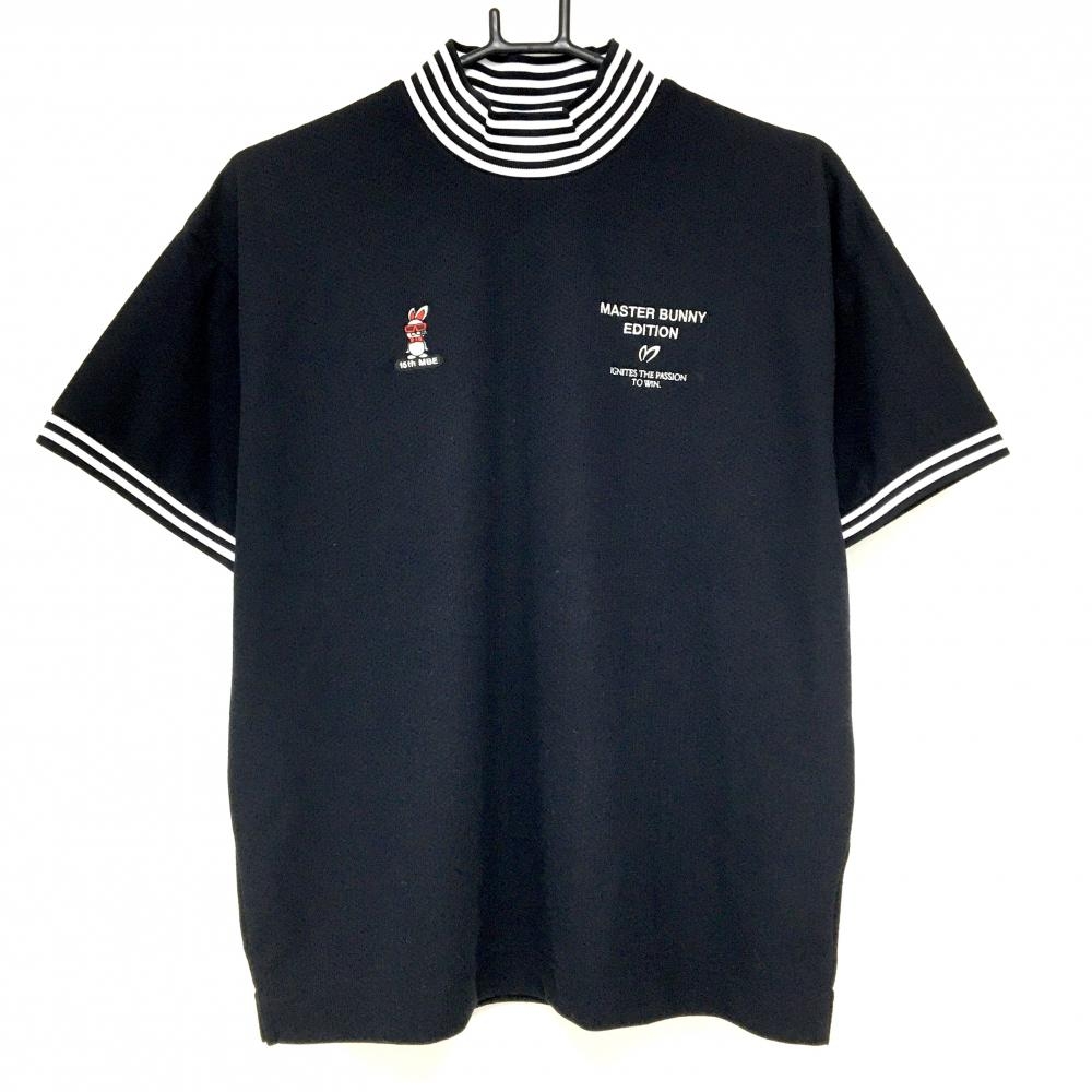 【超美品】マスターバニー 半袖ハイネックシャツ 黒 15周年　ストレッチ レディース 2(L) ゴルフウェア 2025年モデル MASTER BUNNY EDITION