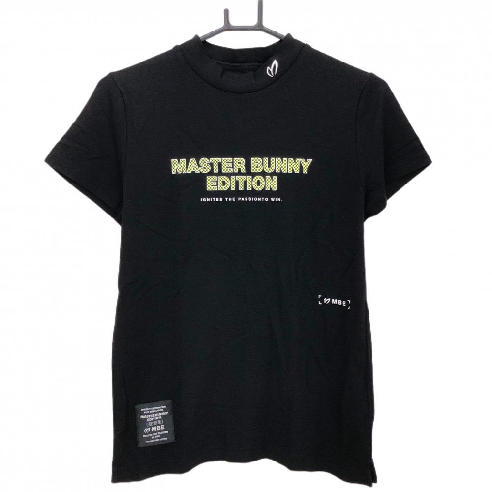 【超美品】マスターバニー 半袖ハイネックシャツ 黒×イエロー レディース 2(L) ゴルフウェア 2024年モデル MASTER BUNNY EDITION