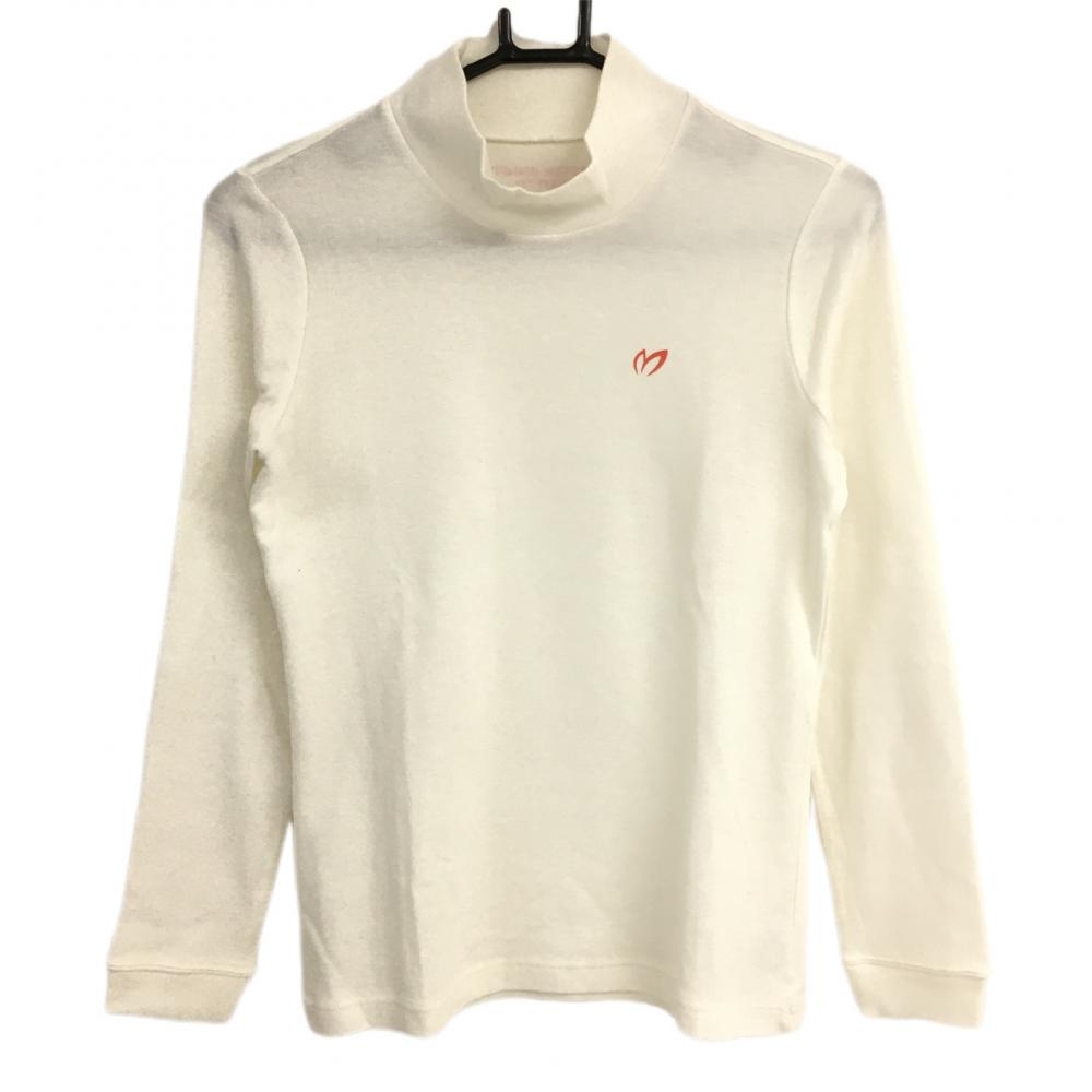 【美品】マスターバニー 長袖ハイネックシャツ 白 ロゴオレンジ　 レディース 0(S) ゴルフウェア MASTER BUNNY EDITION