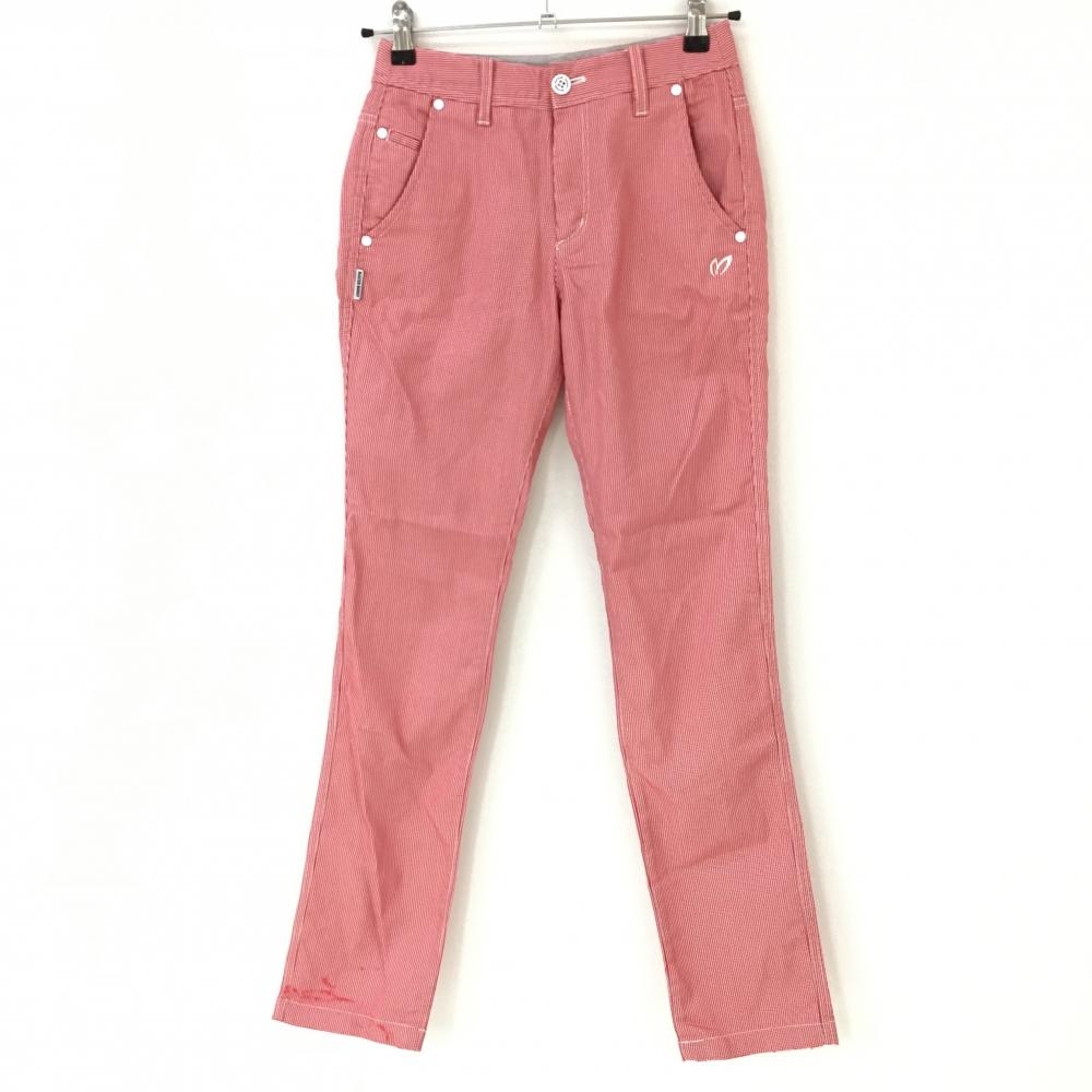 マスターバニー パンツ レッド×白 織生地 ストレッチ  レディース 00(XS) ゴルフウェア MASTER BUNNY EDITION