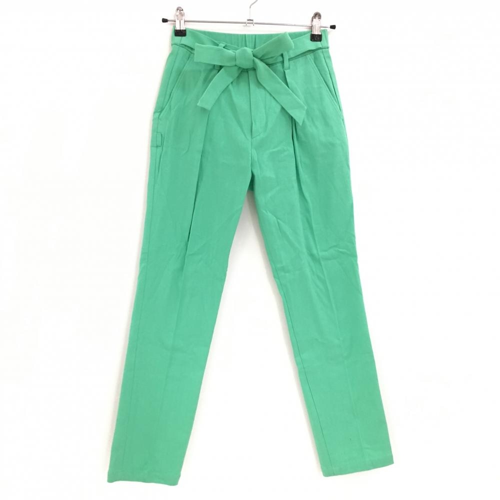 【超美品】マスターバニー パンツ グリーン ウエストリボン ストレッチ レディース 00(XS) ゴルフウェア MASTER BUNNY EDITION
