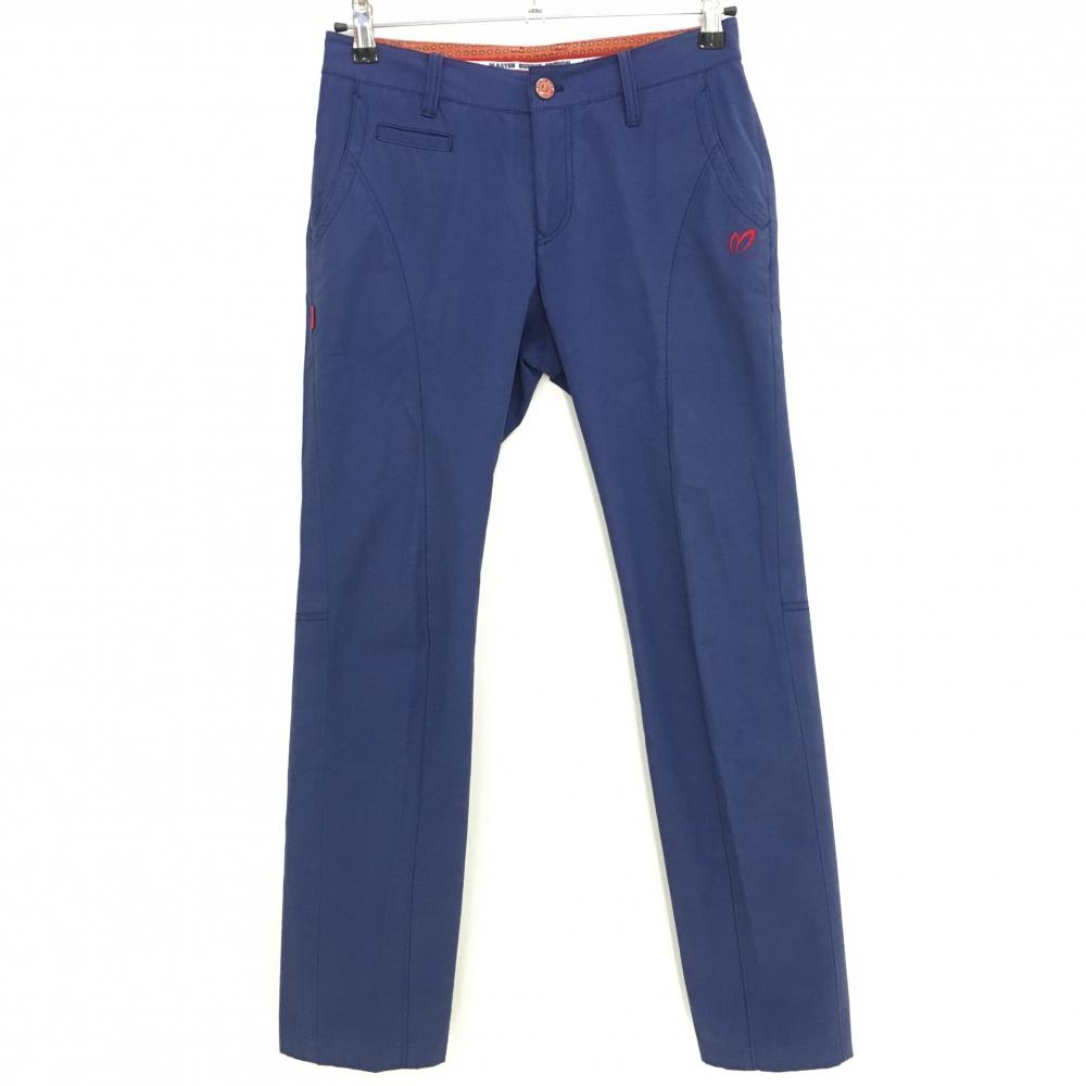 マスターバニー パンツ ネイビー ベルト裏総柄 ストレッチ  レディース 0(S) ゴルフウェア MASTER BUNNY EDITION