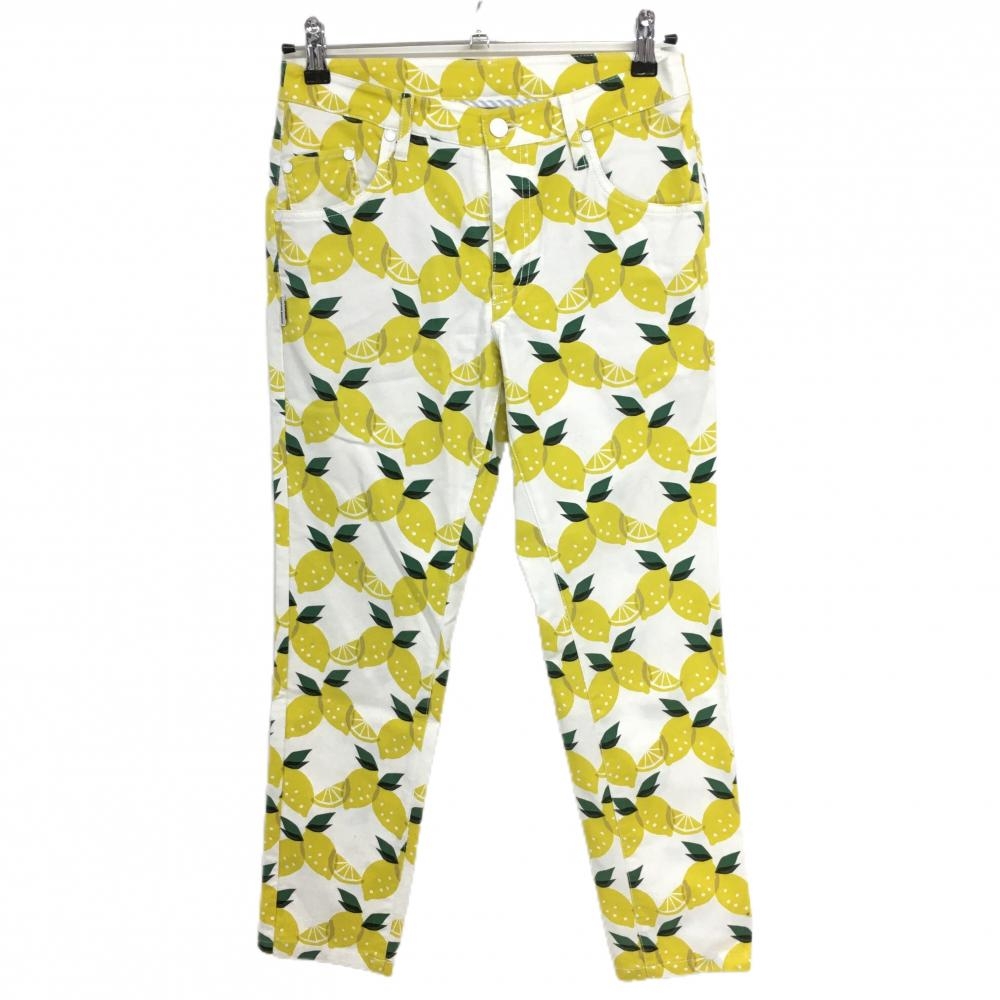 マスターバニー パンツ 白×イエロー レモン柄 レディース 1(M) ゴルフウェア MASTER BUNNY EDITION