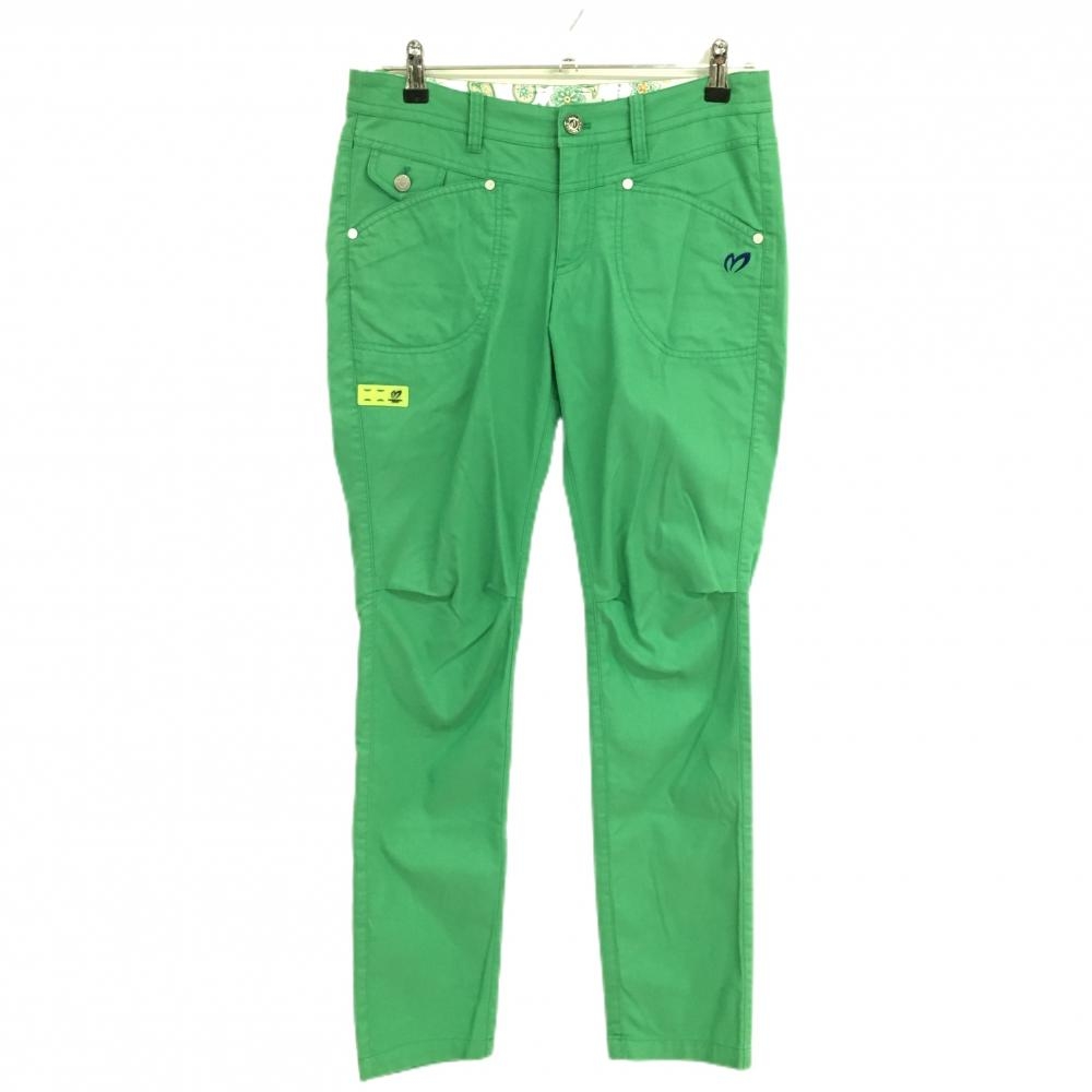 マスターバニー パンツ グリーン×白 サイドシリコンロゴ  レディース 1(M) ゴルフウェア MASTER BUNNY EDITION