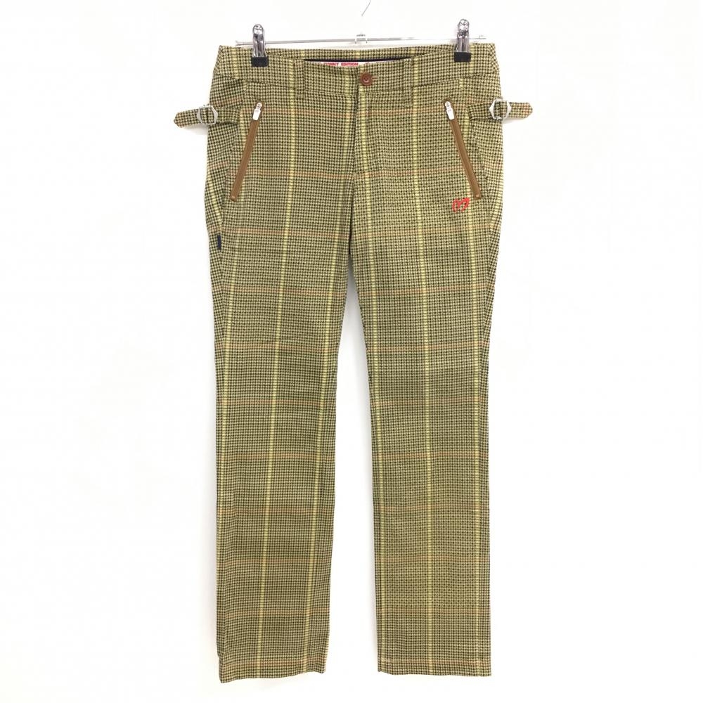 【美品】マスターバニー  パンツ ブラウン系×黒 千鳥格子 レディース 1(M) ゴルフウェア MASTER BUNNY EDITION