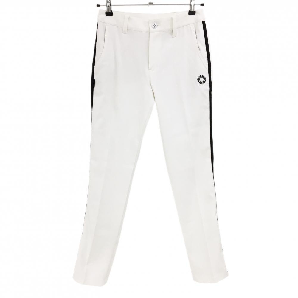 【美品】マスターバニー パンツ 白×黒 サイドライン  レディース 0(S) ゴルフウェア MASTER BUNNY EDITION