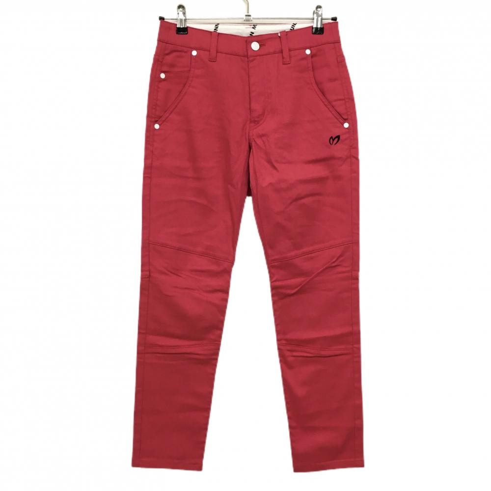 【新品】マスターバニー パンツ レッド ロゴ刺しゅう黒 ストレッチ  レディース 0(S) ゴルフウェア MASTER BUNNY EDITION