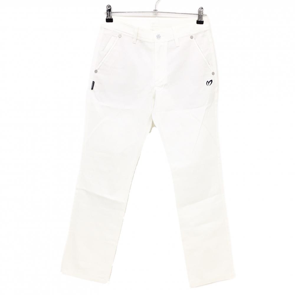 【新品】マスターバニー パンツ 白 ロゴネイビー レディース 0(S) ゴルフウェア MASTER BUNNY EDITION