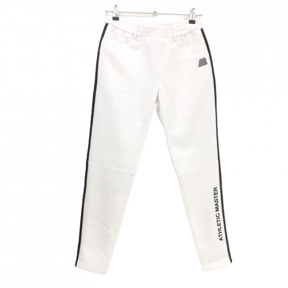 【超美品】マスターバニー パンツ 白 裾サイドロゴ ATHLETIC MASTER レディース 1(M) ゴルフウェア MASTER BUNNY EDITION