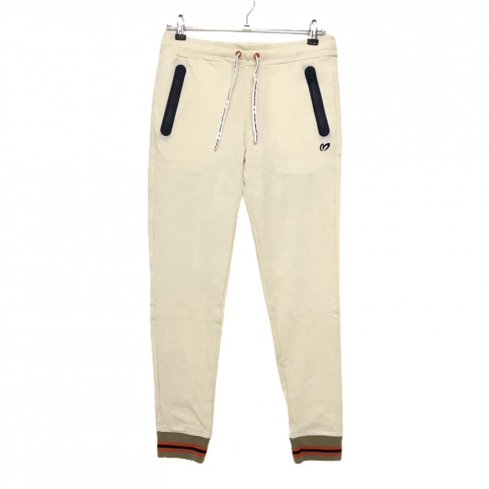 【美品】マスターバニー ジョガーパンツ アイボリー ロゴ刺しゅう レディース 1(M) ゴルフウェア MASTER BUNNY EDITION