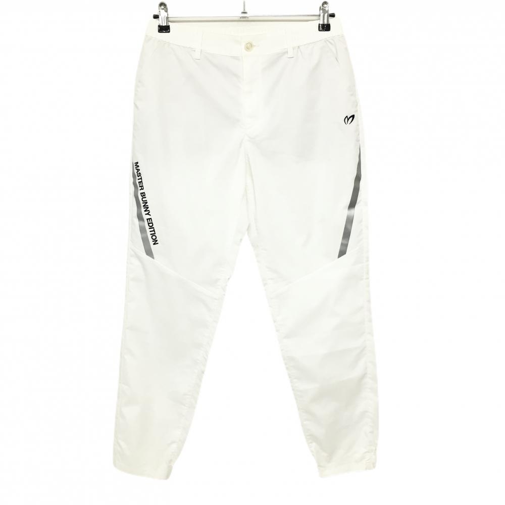 【超美品】マスターバニー パンツ 白×黒 後ろ裾ゴム ジョガーパンツ レディース 2(L) ゴルフウェア 2024年モデル MASTER BUNNY EDITION