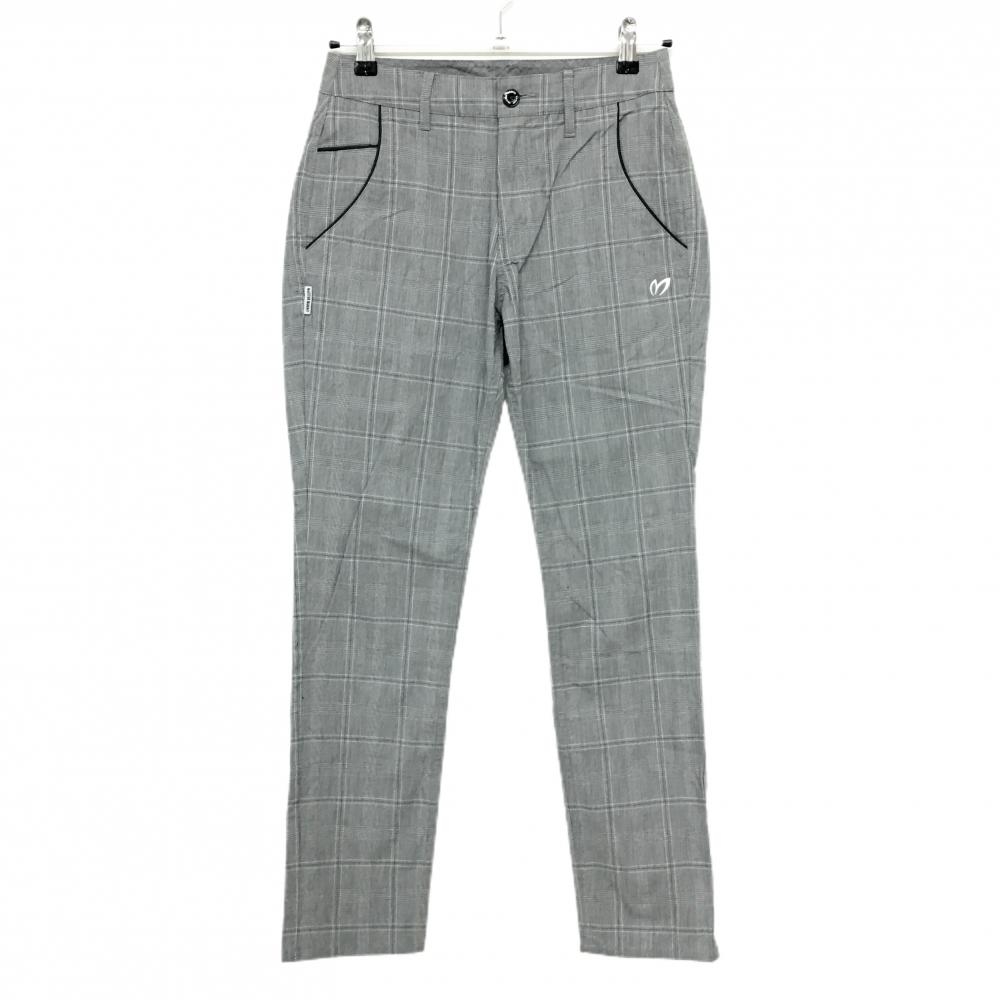 【超美品】マスターバニー パンツ 黒×白 チェック ストレッチ  レディース 0(S) ゴルフウェア MASTER BUNNY EDITION