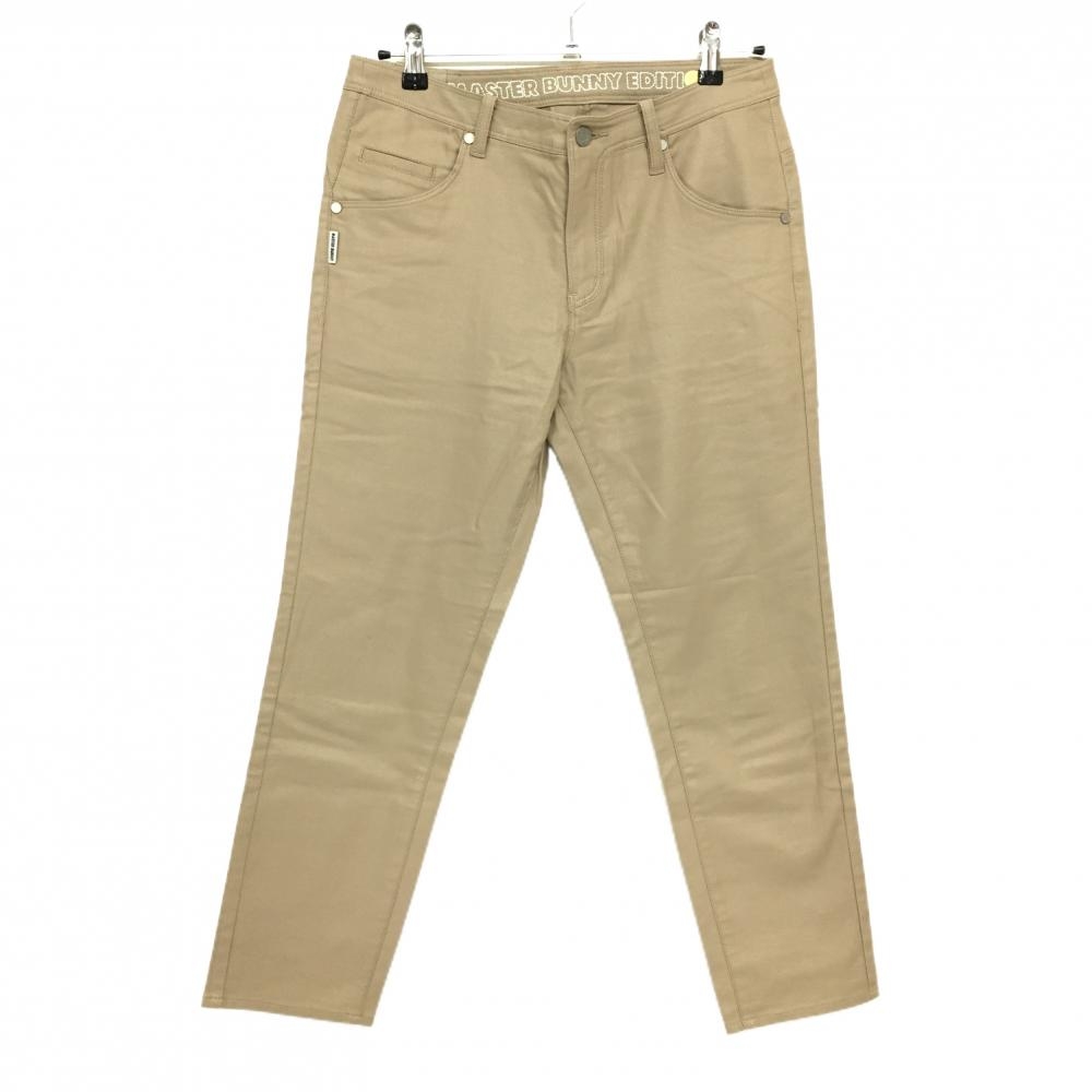 【超美品】マスターバニー パンツ ライトブラウン ストレッチ ロゴ  レディース 2(L) ゴルフウェア MASTER BUNNY EDITION