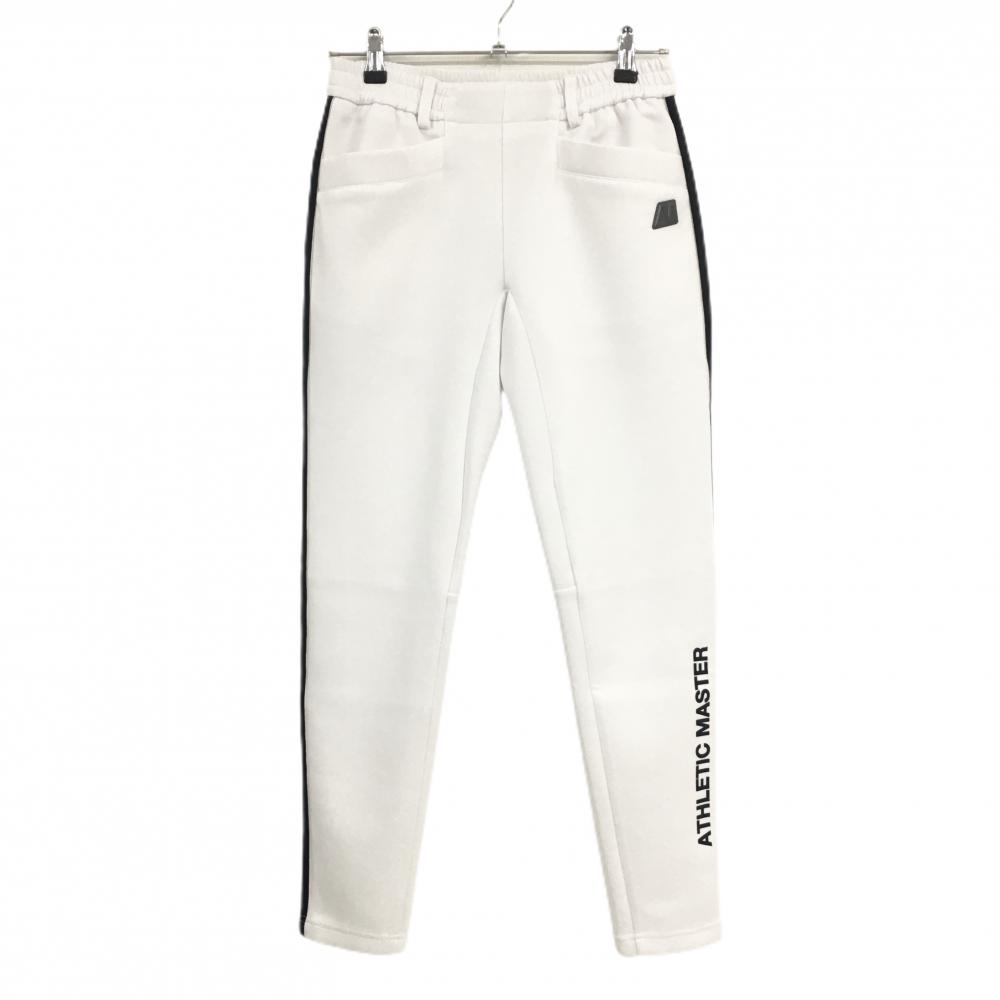 【超美品】マスターバニー パンツ 白×黒 サイドライン ウエスト一部ゴム  レディース 0(S) ゴルフウェア MASTER BUNNY EDITION
