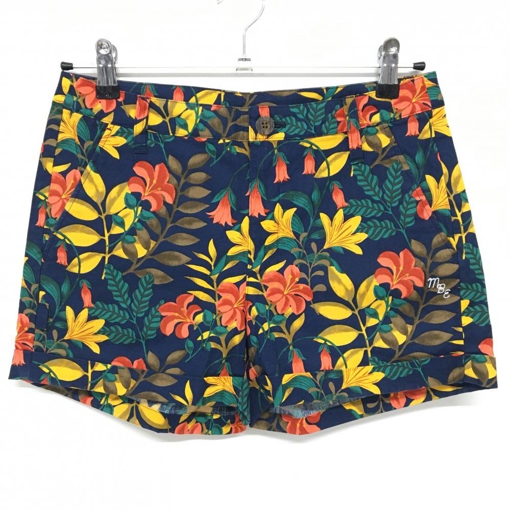 マスターバニー ショートパンツ ネイビー×イエロー 花柄  レディース 1(M) ゴルフウェア MASTER BUNNY EDITION