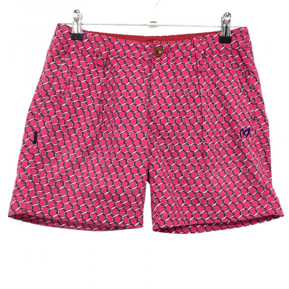 マスターバニー ショートパンツ ピンク×ネイビー 総柄 ストレッチ  レディース 0(S) ゴルフウェア MASTER BUNNY EDITION