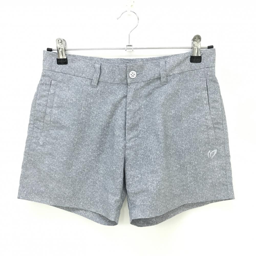 【美品】マスターバニー ショートパンツ 杢グレー メッシュ調 薄手  レディース 1(M) ゴルフウェア MASTER BUNNY EDITION