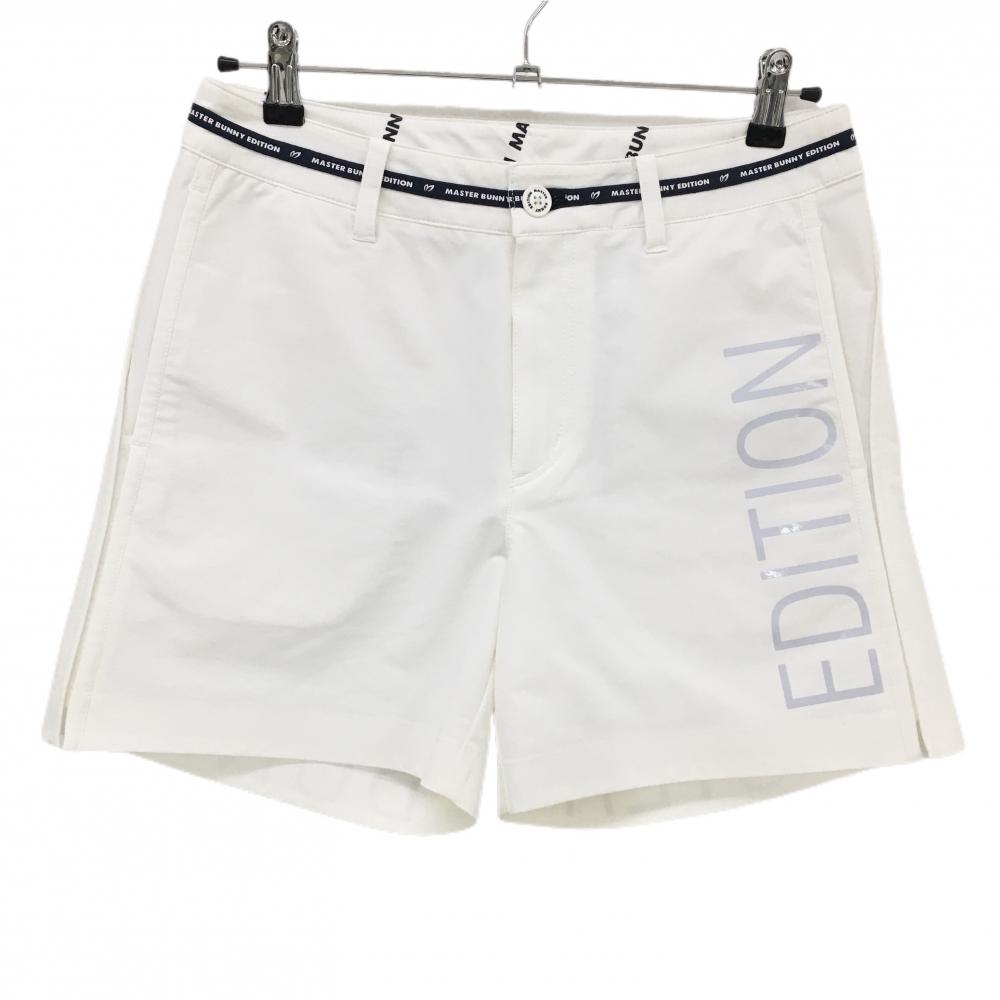 【新品】マスターバニー ショートパンツ 白 ストレッチ ロゴ レディース 2(L) ゴルフウェア MASTER BUNNY EDITION