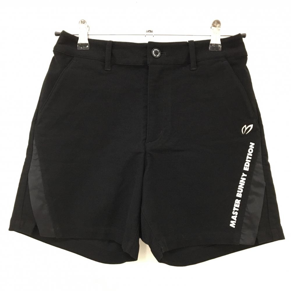 【新品】マスターバニー ショートパンツ 黒 表微起毛 ストレッチ ウエスト一部ゴム  レディース 0(S) ゴルフウェア MASTER BUNNY EDITION