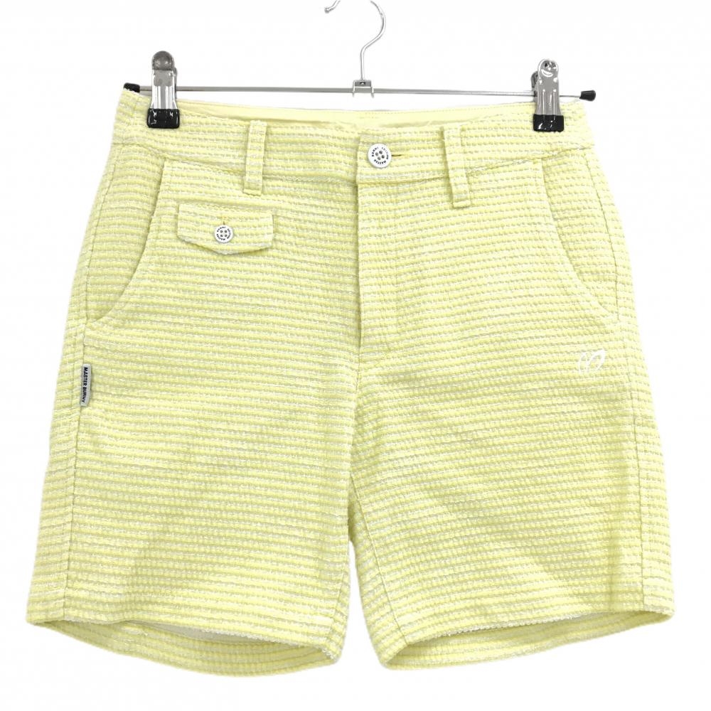 マスターバニー ショートパンツ イエロー 織生地 ロゴ白  レディース 0(S) ゴルフウェア MASTER BUNNY EDITION