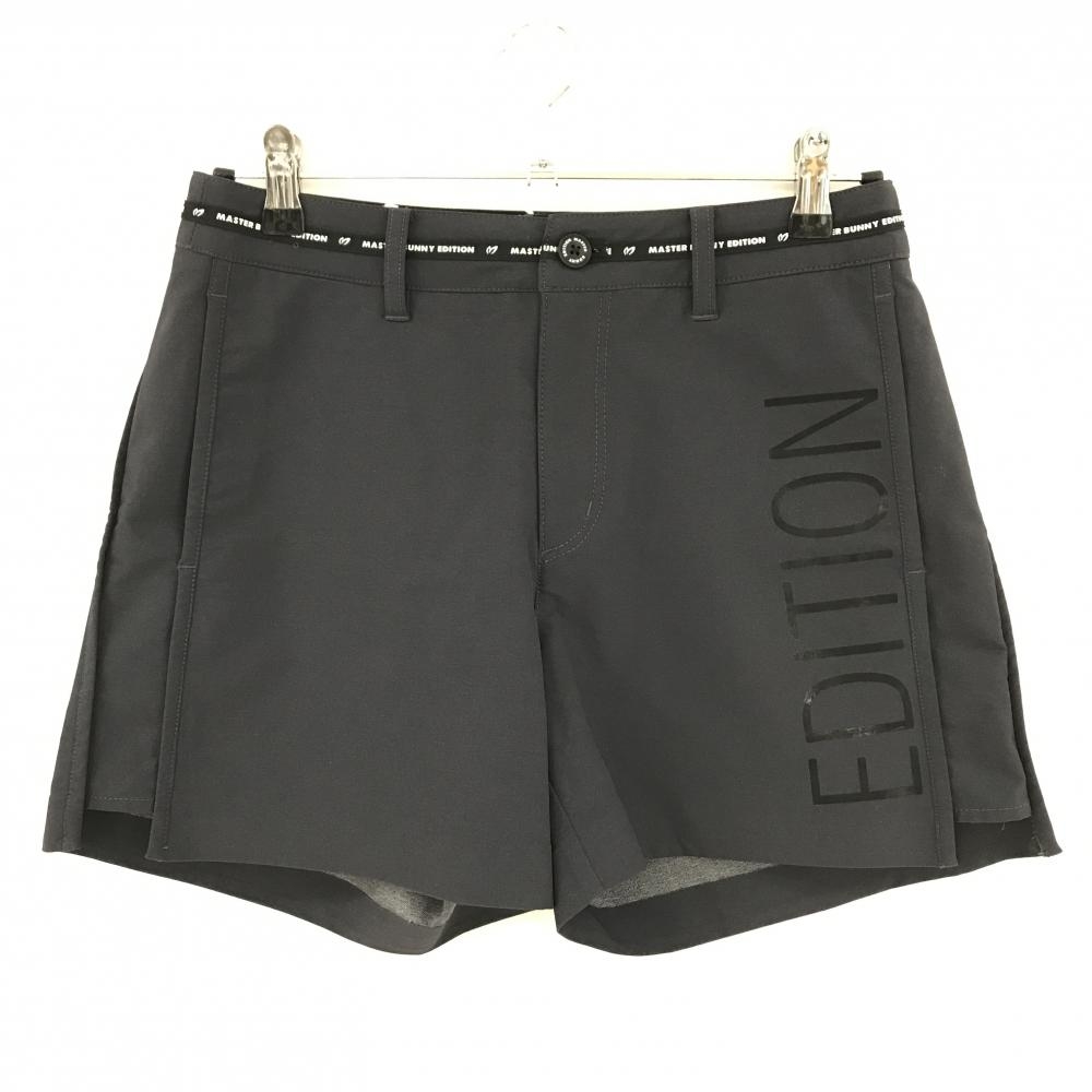 【超美品】マスターバニー ショートパンツ ダークグレー ストレッチ ナイロン混  レディース 1(M) ゴルフウェア MASTER BUNNY EDITION