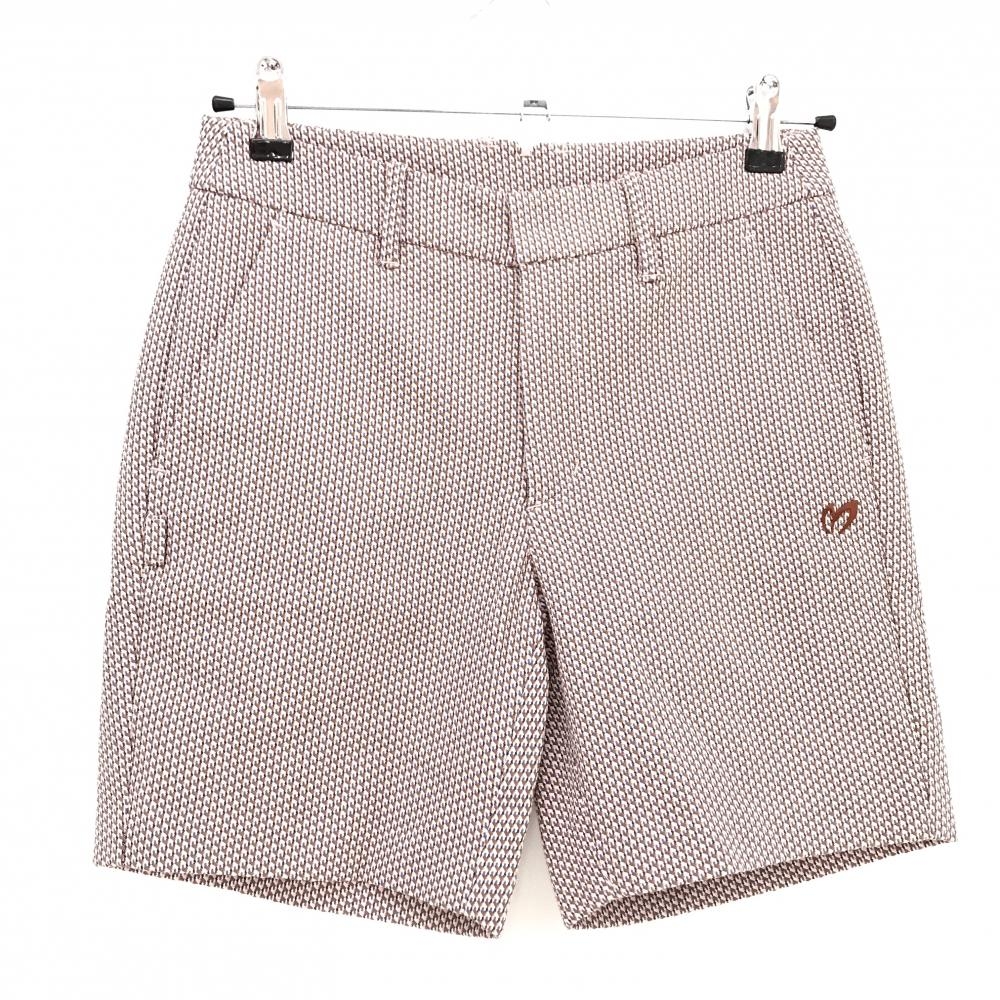 【新品】マスターバニー ショートパンツ ブラウン×ライトピンク 総柄織生地 レディース 0(S) ゴルフウェア MASTER BUNNY EDITION