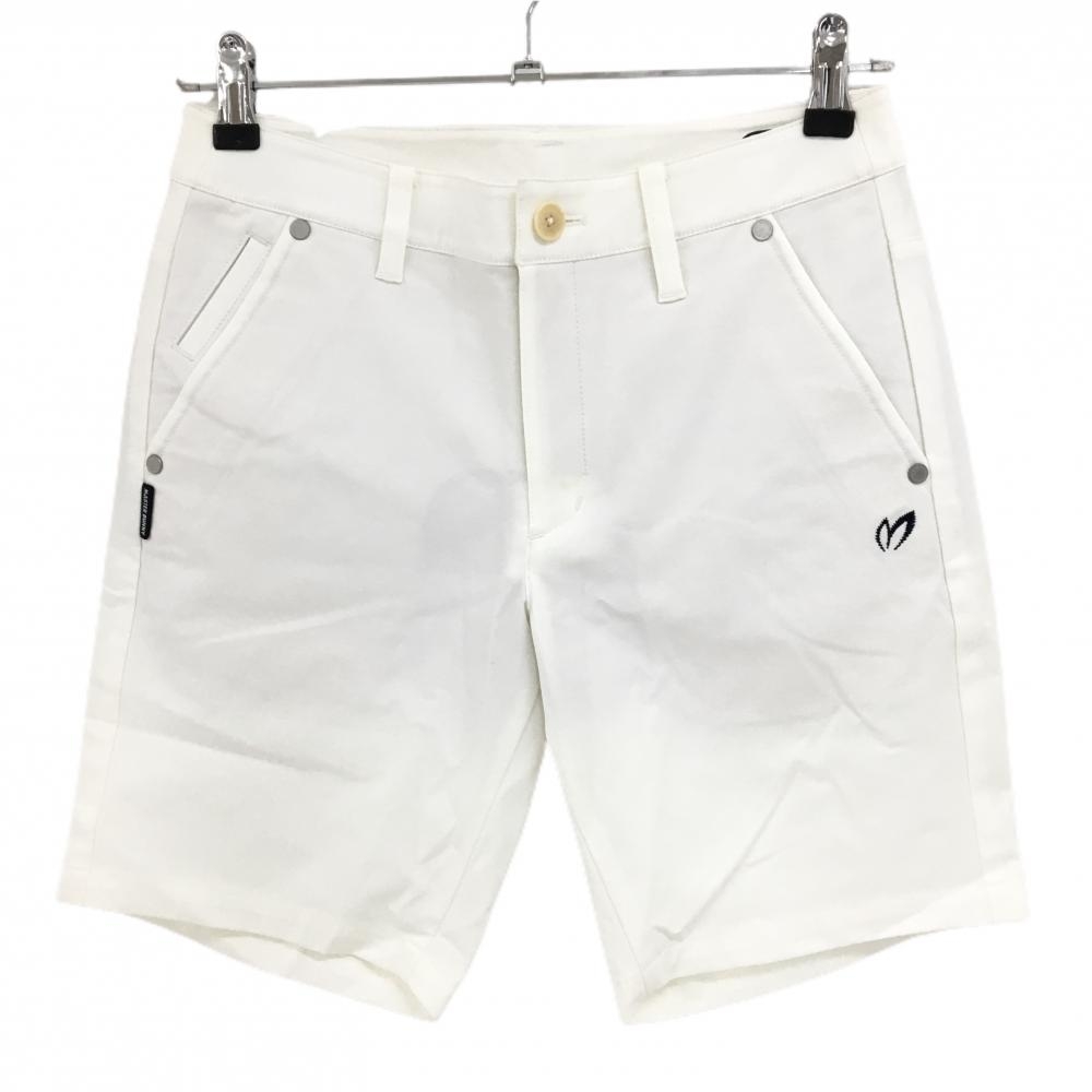 マスターバニー ショートパンツ 白 ロゴ刺しゅう 紙タグ付き 一部裏有 レディース 0(S) ゴルフウェア MASTER BUNNY EDITION