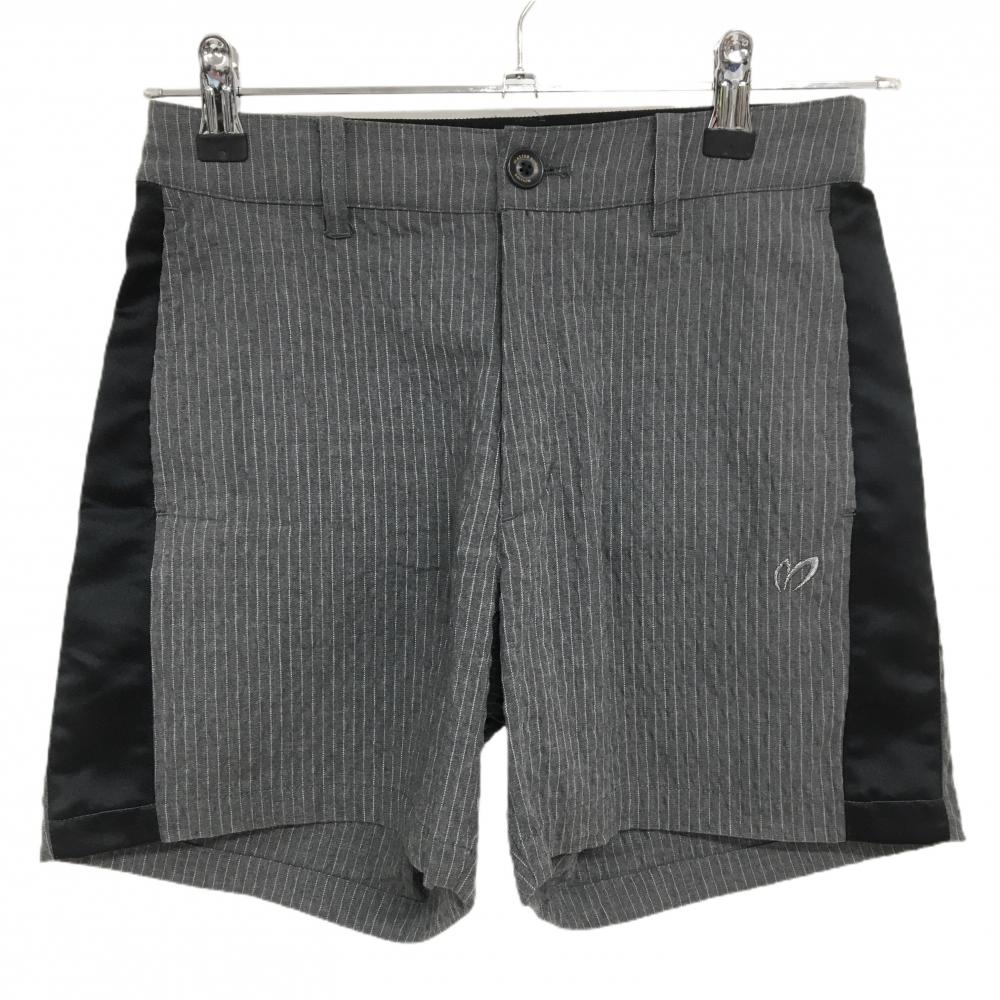 【超美品】マスターバニー ショートパンツ グレー×白 ピンストライプ ストレッチ  レディース 00(XS) ゴルフウェア MASTER BUNNY EDITION