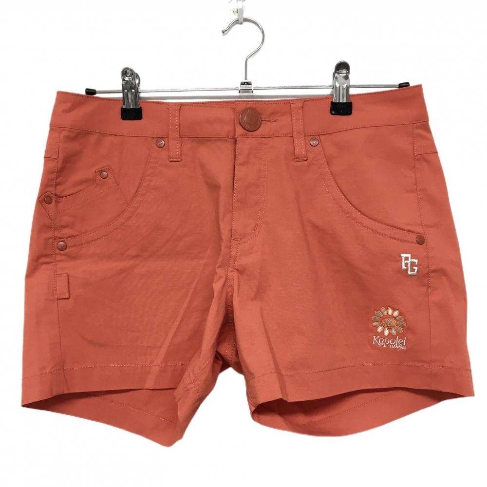 【超美品】マスターバニー ショートパンツ オレンジ ストレッチ レディース 2(L) ゴルフウェア MASTER BUNNY EDITION