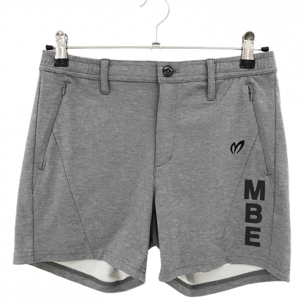 【超美品】マスターバニー ショートパンツ 杢グレー×黒 ロゴプリント ウエストゴム  レディース 1(M) ゴルフウェア MASTER BUNNY EDITION