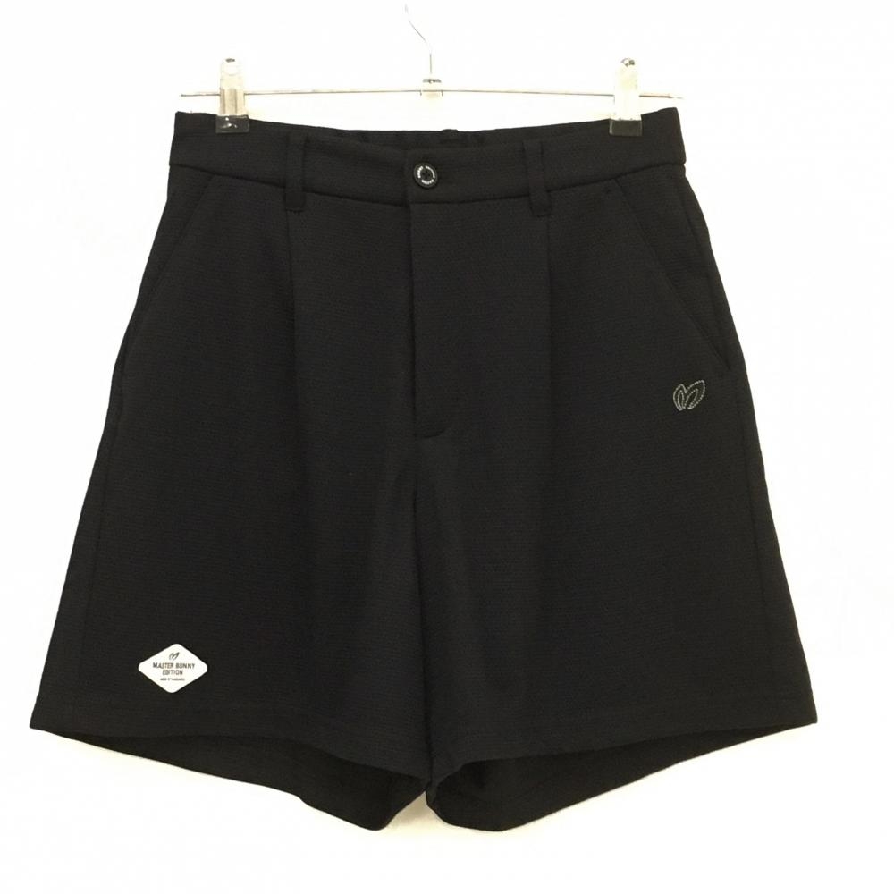 【超美品】マスターバニー ショートパンツ 黒 ロゴ刺しゅう ストレッチ レディース 0(S) ゴルフウェア 2025年モデル MASTER BUNNY EDITION