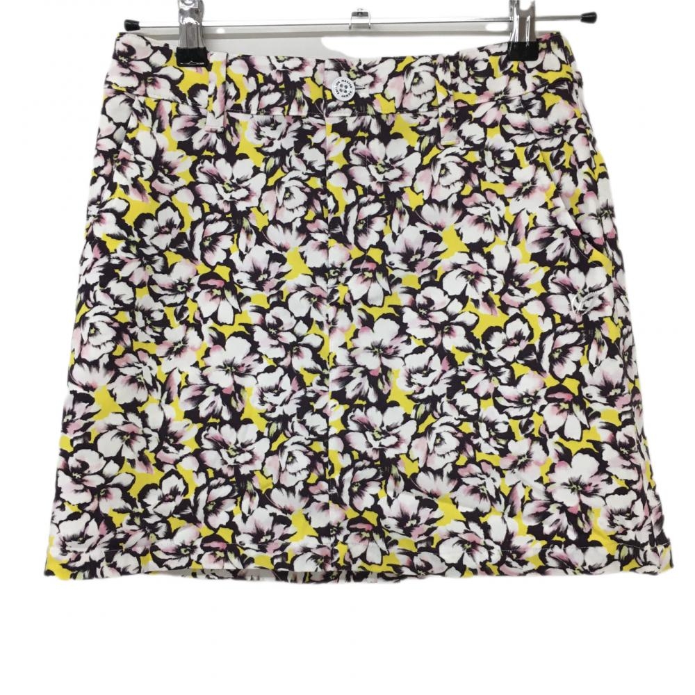 【新品】マスターバニー スカート イエロー×白 花柄 ストレッチ 日本製 レディース 0(S) ゴルフウェア MASTER BUNNY EDITION