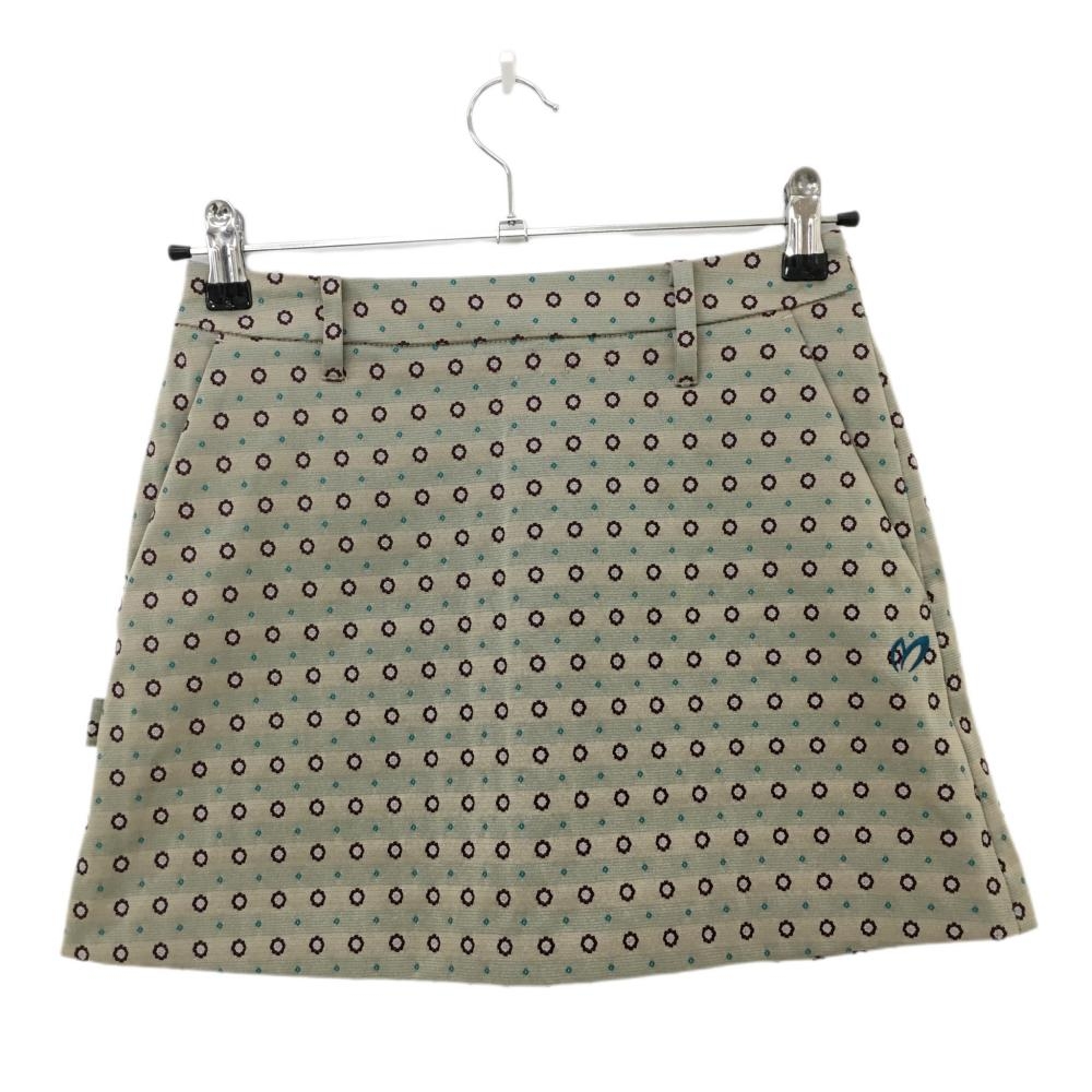 【超美品】マスターバニー スカート ベージュ×ボルドー×ライトブルー  レディース 00(XS) ゴルフウェア MASTER BUNNY EDITION