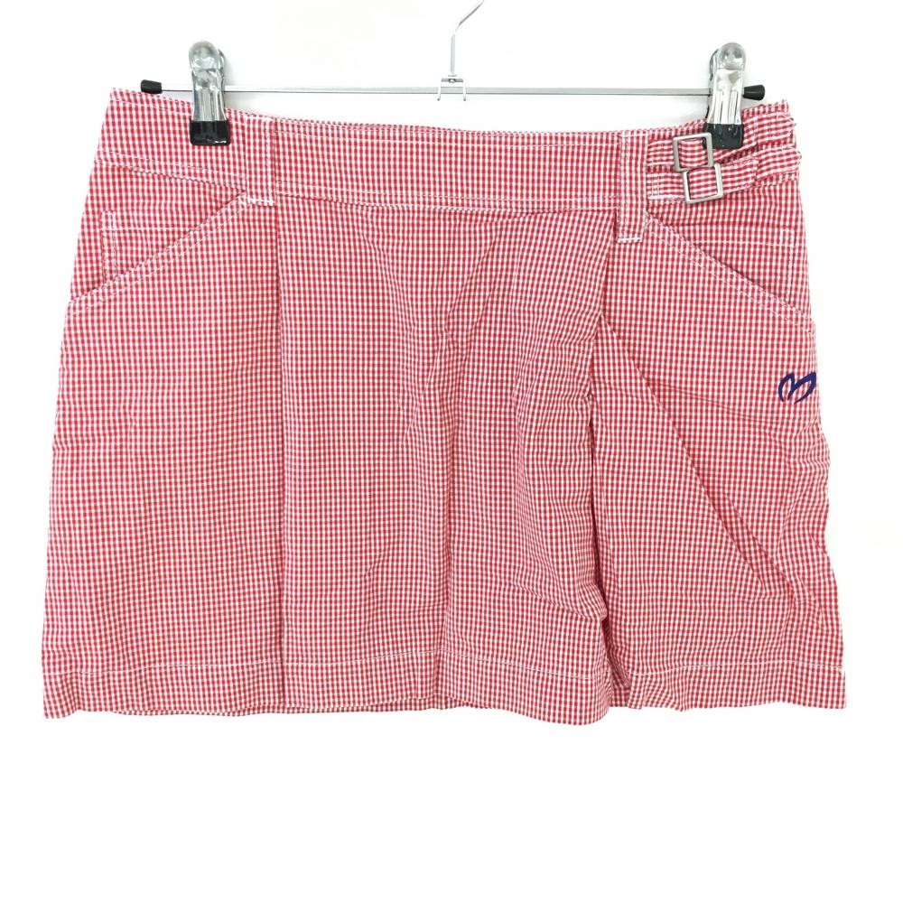 【超美品】マスターバニー スカート レッド×白 ギンガムチェック レディース 2(L) ゴルフウェア MASTER BUNNY EDITION