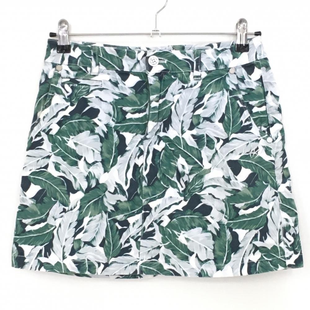 マスターバニー スカート グリーン×白 リーフ柄  レディース 1(M) ゴルフウェア MASTER BUNNY EDITION