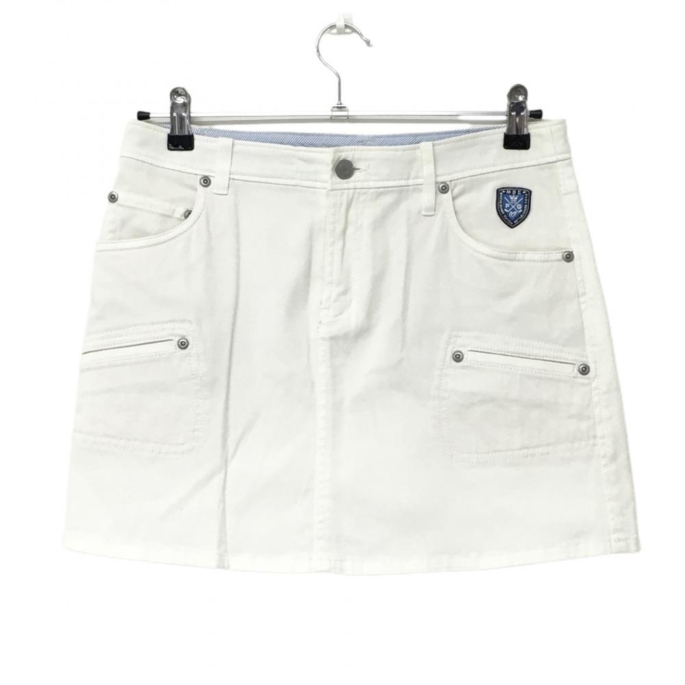 パーリーゲイツ スカート 白 コットン混  レディース M ゴルフウェア MASTER BUNNY EDITION