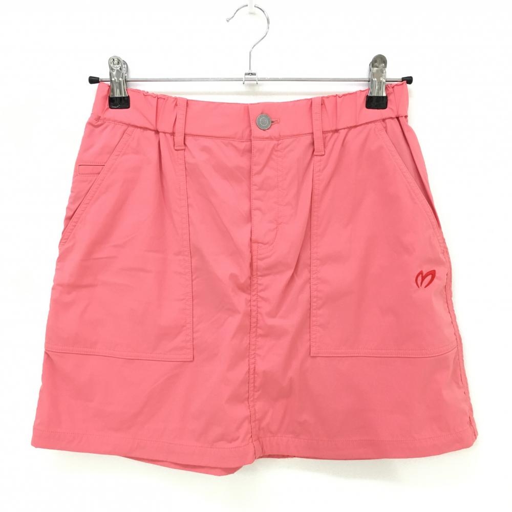 【超美品】マスターバニー スカート ピンク ロゴレッド ウエスト一部ゴム レディース 1(M) ゴルフウェア サンプル品 MASTER BUNNY EDITION