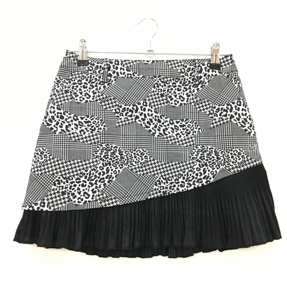 【超美品】マスターバニー スカート 白×黒 レオパード グレンチェック レディース 0(S) ゴルフウェア 2022年モデル MASTER BUNNY EDITION