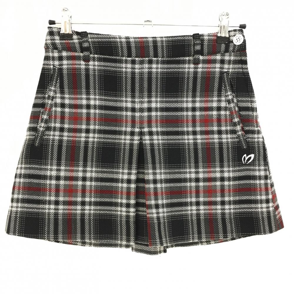 マスターバニー スカート 黒×白×レッド チェック 織生地 レディース 00(XS) ゴルフウェア MASTER BUNNY EDITION