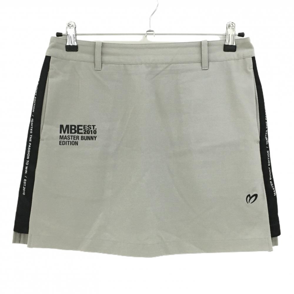 【超美品】マスターバニー スカート グレー×黒 サイド切替 裏地付  レディース 2(L) ゴルフウェア 2024年モデル MASTER BUNNY EDITION
