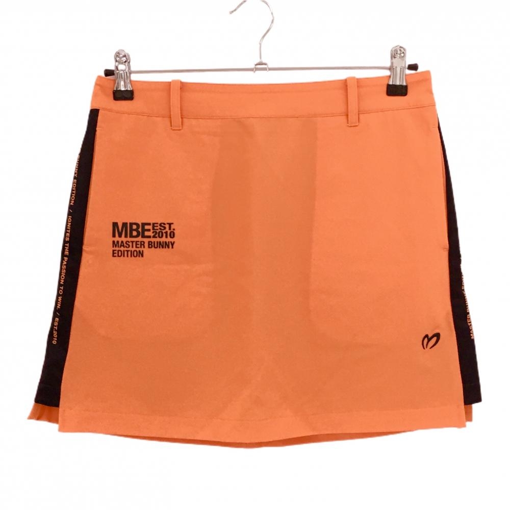 【超美品】マスターバニー スカート オレンジ×黒 サイド切替 裏地付  レディース 2(L) ゴルフウェア 2024年モデル MASTER BUNNY EDITION
